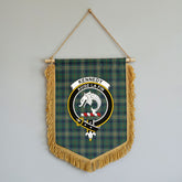 Kennedy Modern Tartan Crest Wall Hanging Banner - Wood Pole